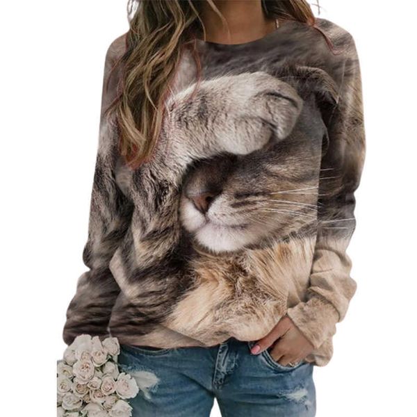 women's t-shirt spring and autumn women's elegant loose 3d cat printing blouse round neck casual ladies daily oversize long sleeve, White
women's t-shirt spring and autumn women's elegant loose 3d cat printing blouse round neck casual ladies daily oversize long sleeve, White