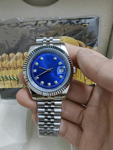 with original box luxury watch sapphire glass 41mm dayjust blue diamond dail automatic mechanical stainless steel mens watches, Slivery;brown
with original box luxury watch sapphire glass 41mm dayjust blue diamond dail automatic mechanical stainless steel mens watches, Slivery;brown