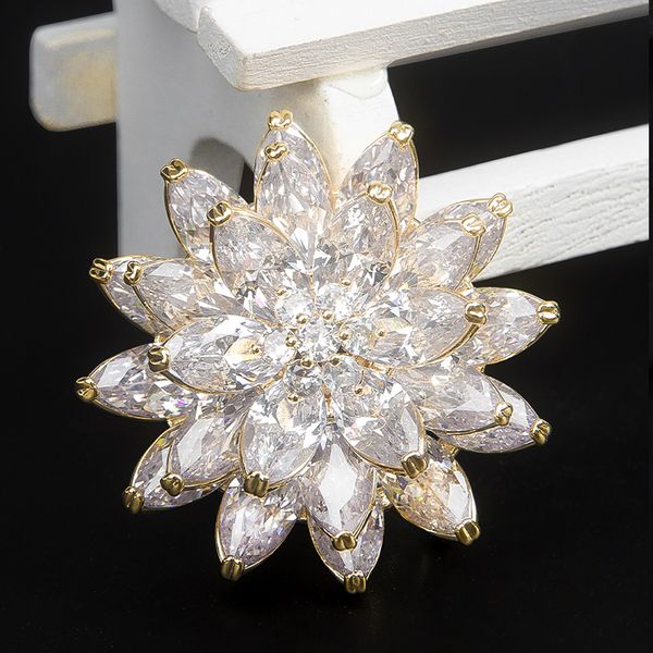 luxury sparkling three-layer snow lotus zirconia brooch women's sweater suit corsage shawl button clothing accessories, Gray
luxury sparkling three-layer snow lotus zirconia brooch women's sweater suit corsage shawl button clothing accessories, Gray
