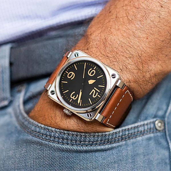 wristwatches men watches br03 92 leather quartz watch fashion sport mens large dial wristwatch reloj hombre clock male relogio masculino 230, Slivery;brown
wristwatches men watches br03 92 leather quartz watch fashion sport mens large dial wristwatch reloj hombre clock male relogio masculino 230, Slivery;brown