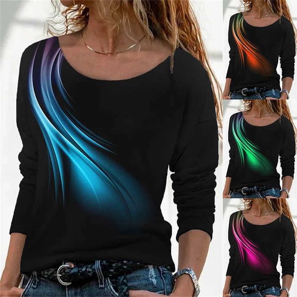 women's t-shirt autumn and winter new women's fashion loose geometric digital printing tee shirt long-sleeved casual o-neck elegan, White
women's t-shirt autumn and winter new women's fashion loose geometric digital printing tee shirt long-sleeved casual o-neck elegan, White