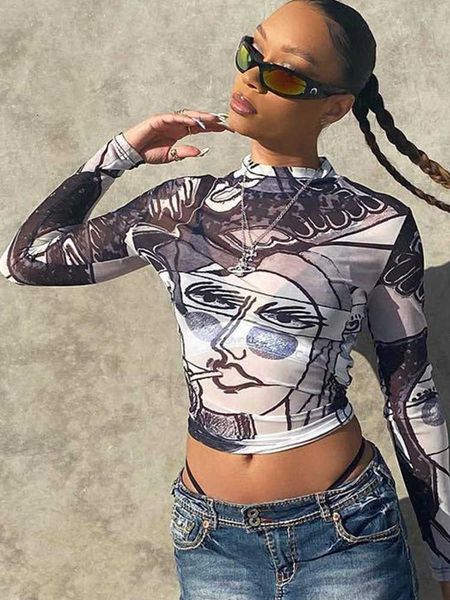 women's t-shirt graphic t shirts for women fashion clothes mesh long sleeve summer ropa de mujer y2k aesthetic streetwear woman tshirts, White
women's t-shirt graphic t shirts for women fashion clothes mesh long sleeve summer ropa de mujer y2k aesthetic streetwear woman tshirts, White
