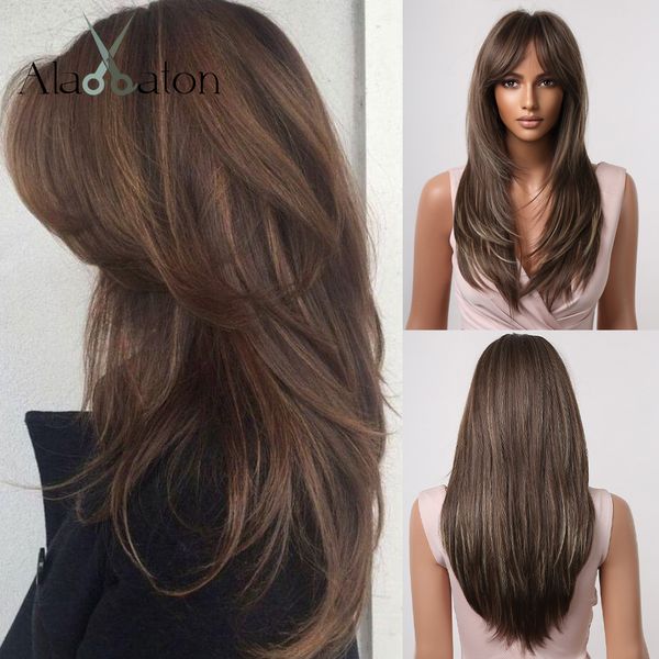 long straight layered synthetic wigs with bangs blonde highlights on brown wigs for black women afro daily party hairfactory direct
long straight layered synthetic wigs with bangs blonde highlights on brown wigs for black women afro daily party hairfactory direct