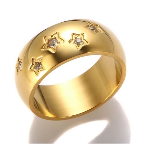 star set zircon rings stainless steel pentagram charm finger rings for women girl cz crystal party trend jewelry gifts, Golden;silver
star set zircon rings stainless steel pentagram charm finger rings for women girl cz crystal party trend jewelry gifts, Golden;silver