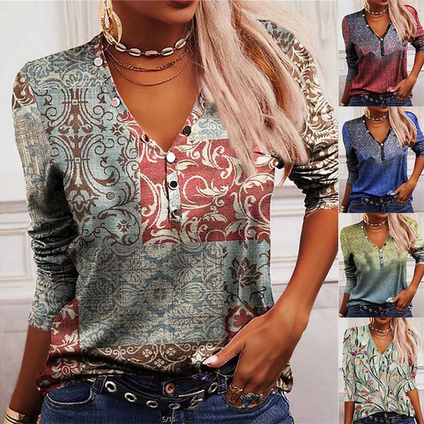 women's t-shirt y2k abstract blouse new women's autumn winter casual v neck retro floral print long-sleeved pullover shirt loose f, White
women's t-shirt y2k abstract blouse new women's autumn winter casual v neck retro floral print long-sleeved pullover shirt loose f, White