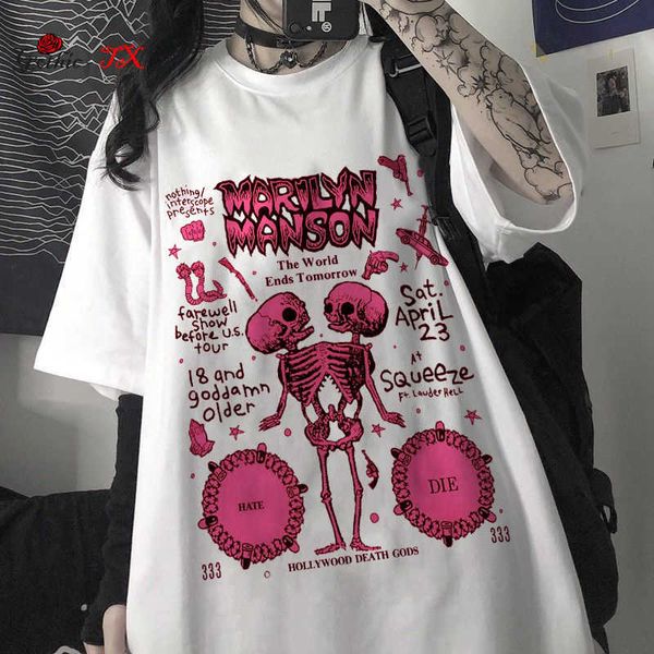 men's t-shirts women t-shirt goth y2k tshirt harajuku aesthetic t shirt punk dark gothic grunge streetwear oversized t-shirt casual clo, White;black
men's t-shirts women t-shirt goth y2k tshirt harajuku aesthetic t shirt punk dark gothic grunge streetwear oversized t-shirt casual clo, White;black