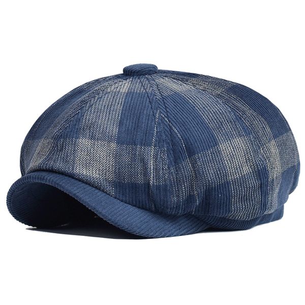 berets autumn winter plaid thick sboy hat corduroy beret men women england gatsby retro driver flat cap 230104, Blue;gray
berets autumn winter plaid thick sboy hat corduroy beret men women england gatsby retro driver flat cap 230104, Blue;gray