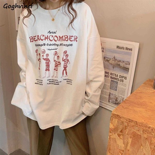 women's t-shirt women long sleeve t-shirts leisure soft printed trendy korean style dents retro boyfriend o-neck females teens simple, White
women's t-shirt women long sleeve t-shirts leisure soft printed trendy korean style dents retro boyfriend o-neck females teens simple, White