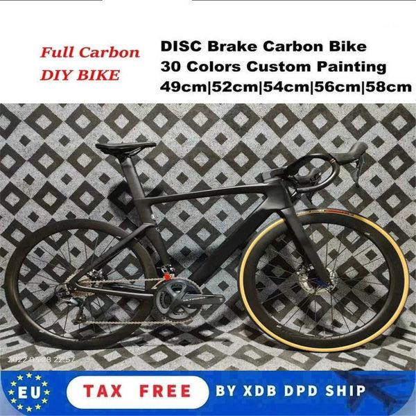 Image of Disc Brake Ven Carbon Road Complete Bike Matte Full Bike with 105 R7020 groupset Compatible Di2 Group