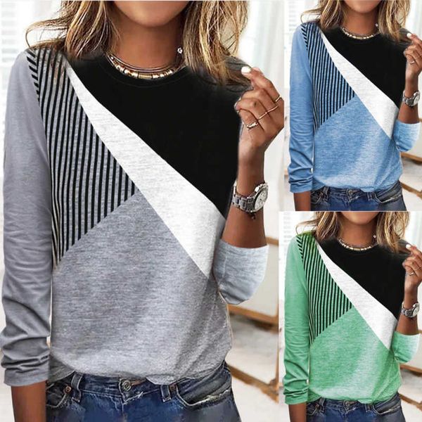 women's t-shirt 2022 autumn winter women's colorblock striped printed casual long-sleeved round neck t-shirt pullover retro new de, White
women's t-shirt 2022 autumn winter women's colorblock striped printed casual long-sleeved round neck t-shirt pullover retro new de, White