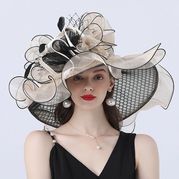fashion organza flat hats mesh flower decorative big cornice women's curly eave hat spring and summer edge curl eave sunshade cap js829, White
fashion organza flat hats mesh flower decorative big cornice women's curly eave hat spring and summer edge curl eave sunshade cap js829, White