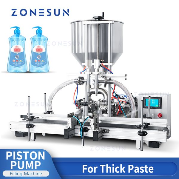 Image of ZONESUN Automatic Jam Sauce Filling Machine Honey Peanut Butter Bottle Beauty Cream Cosmetic Paste Pneumatic Cylinder ZS-DTGT2