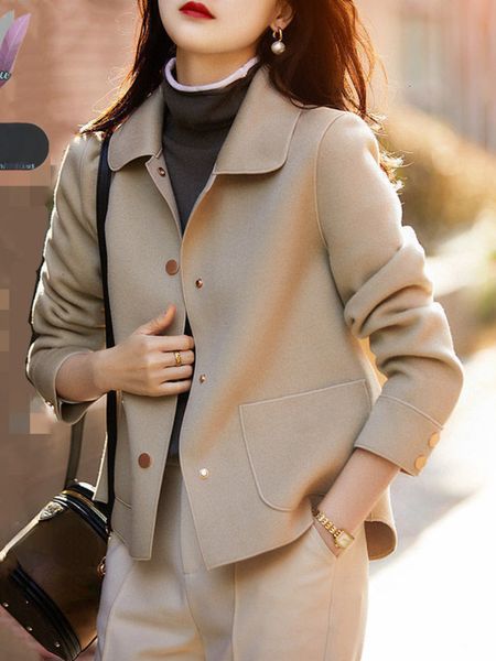 women s jackets fashion elegant coat korean version simple solid color woolen temperament loose autumn short jacket 230103, Black;brown
women s jackets fashion elegant coat korean version simple solid color woolen temperament loose autumn short jacket 230103, Black;brown