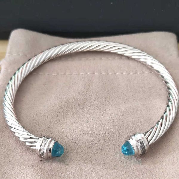 

Bracelets Dy Bracelet Men Women 5MM Twisted Wire Round Head Fashion Versatile Platinum Plated Two-color Hemp Trend Hot Selling High quality DY jewelry accessories
