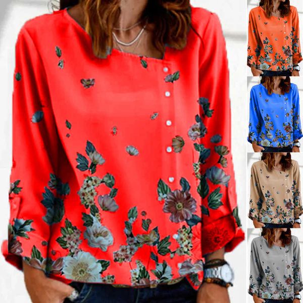 women's t-shirt new autumn and winter floral print long sleeve t-shirts women casual large size vinatge skew neck oversized t shirt cl, White
women's t-shirt new autumn and winter floral print long sleeve t-shirts women casual large size vinatge skew neck oversized t shirt cl, White