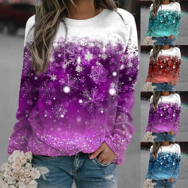 women's t-shirt 2022 autumn winter women's christmas snowflakes printed sweatshirt lady casual loose pullover round neck long slee, White
women's t-shirt 2022 autumn winter women's christmas snowflakes printed sweatshirt lady casual loose pullover round neck long slee, White