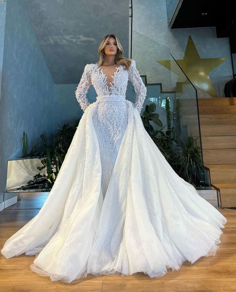 princess ball gown wedding dresses appliques v neck long sleeves sequins beads ruffles pearls 3d lace floor length detachable train formal d, White
princess ball gown wedding dresses appliques v neck long sleeves sequins beads ruffles pearls 3d lace floor length detachable train formal d, White