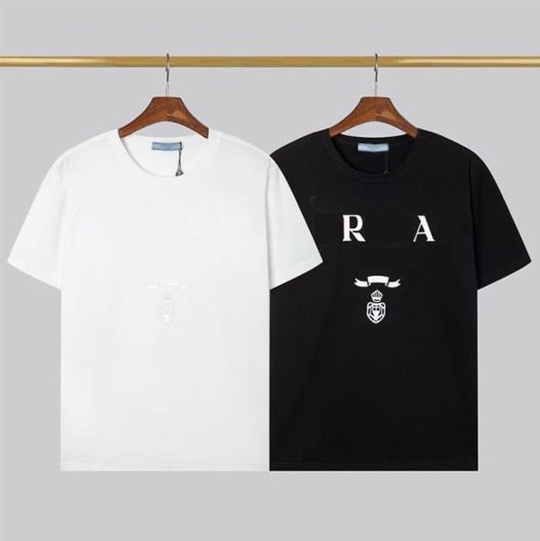 

2023 Fashion T-Shirts Men' Tees Women Luxury Designer Casual Chest Letter Shirt Two Colors Clothing Street Shorts Sleeve Clothes Asian Size -2XL, Black