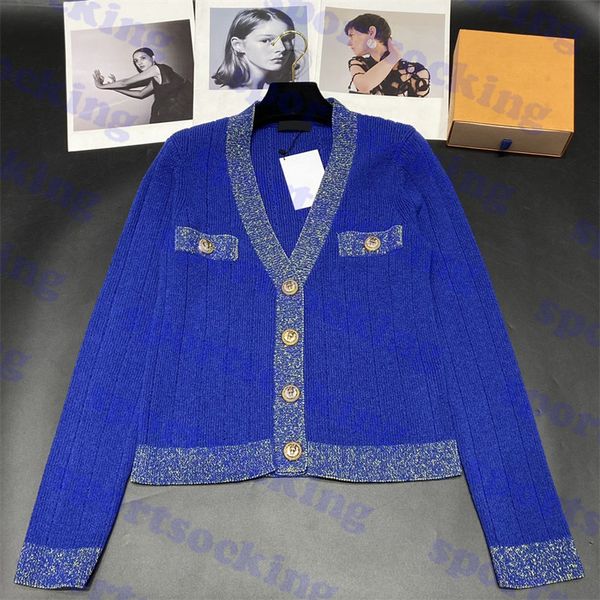 dark blue knitted coats gold button cardigan sweater for women slim short outerwear, Black
dark blue knitted coats gold button cardigan sweater for women slim short outerwear, Black