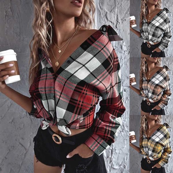 women's t-shirt 2022 autumn winter new women's plaid printed long-sleeved blouse striped casual loose button turndown collar cardi, White
women's t-shirt 2022 autumn winter new women's plaid printed long-sleeved blouse striped casual loose button turndown collar cardi, White