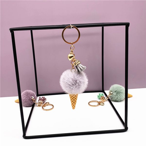 ice cream keychain hairball gold keychain cute cartoon plush pendant car key chain, Silver
ice cream keychain hairball gold keychain cute cartoon plush pendant car key chain, Silver