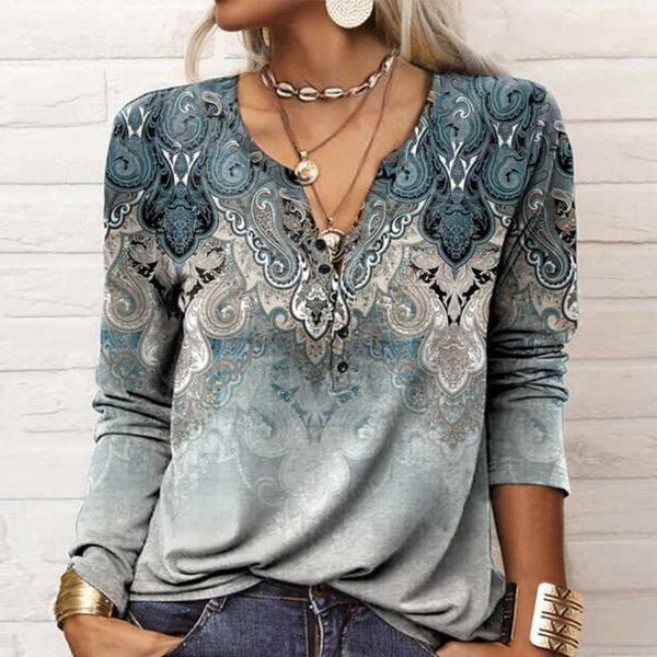 women's t-shirt 2022 autumn and winter women's clothing long-sleeved printing ethnic fashion t-shirt casual loose v neck vintage p, White
women's t-shirt 2022 autumn and winter women's clothing long-sleeved printing ethnic fashion t-shirt casual loose v neck vintage p, White