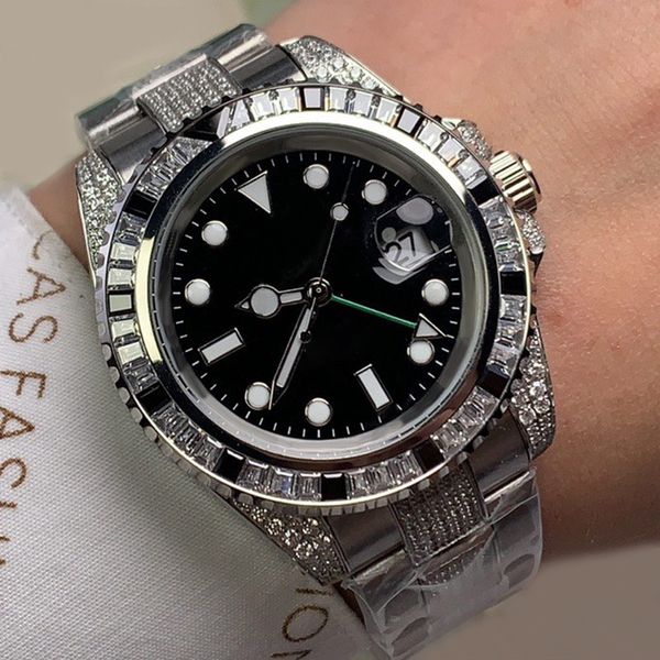 40mm watch automatic mechanical diamond bezel wristband gift montre de luxe sapphire stainless steel calendar design folding buckle, Slivery;brown
40mm watch automatic mechanical diamond bezel wristband gift montre de luxe sapphire stainless steel calendar design folding buckle, Slivery;brown