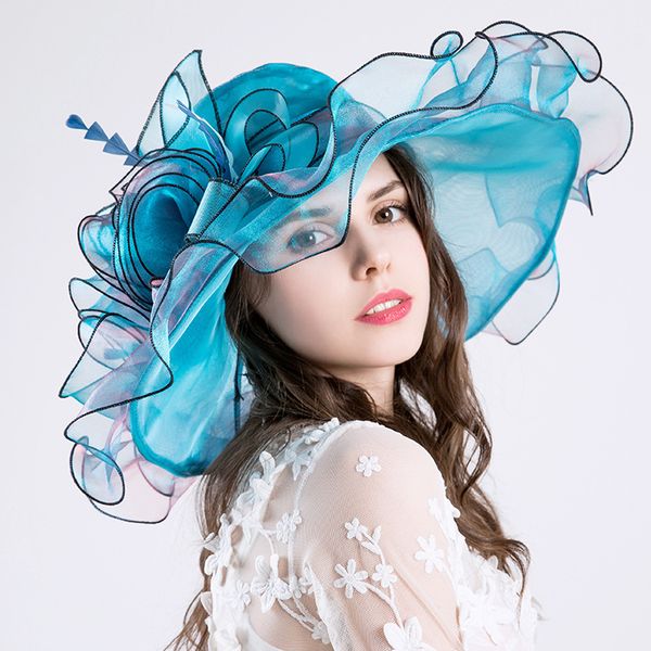 fashion organza flat hats britain women's curly travel big flower decorated eave hat spring and summer edge curl eave sunshade cap, White
fashion organza flat hats britain women's curly travel big flower decorated eave hat spring and summer edge curl eave sunshade cap, White