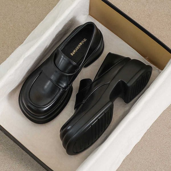 dress shoes thick soled for women new round head english style small leather shoes, Black
dress shoes thick soled for women new round head english style small leather shoes, Black