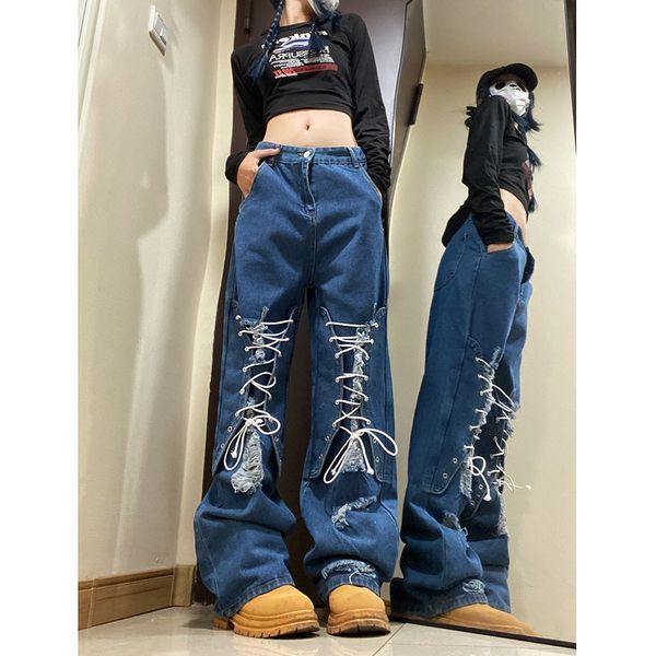 women's jeans s y2k retro street straight leg pants for women bundled with ripped high waist baggy 230103, Blue
women's jeans s y2k retro street straight leg pants for women bundled with ripped high waist baggy 230103, Blue