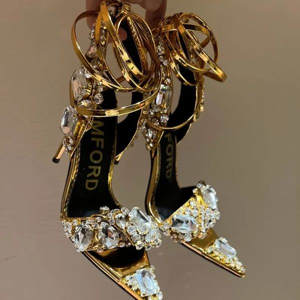 metallic crystal embellished ankle-tie sandals heeled stiletto heels for women party evening shoes open toe calf mirror leather luxury desig, Black
metallic crystal embellished ankle-tie sandals heeled stiletto heels for women party evening shoes open toe calf mirror leather luxury desig, Black