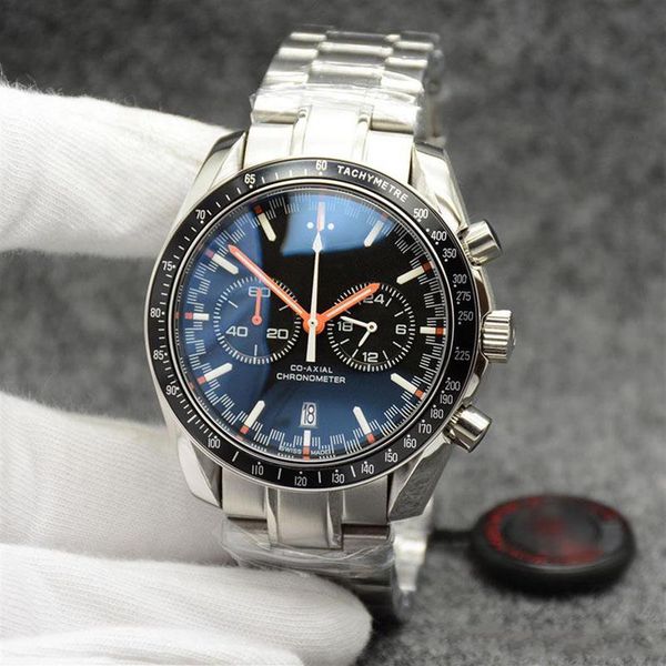 high grade 44mm quartz chronograph mens watches red hands stainless steel bracelet fixed bezel with a ring showing tachymeter 2245, Slivery;brown
high grade 44mm quartz chronograph mens watches red hands stainless steel bracelet fixed bezel with a ring showing tachymeter 2245, Slivery;brown