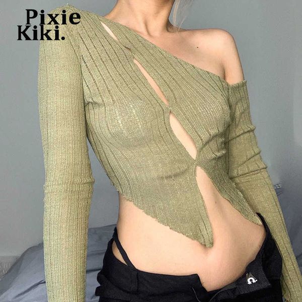 women's t-shirt pixiekiki fairy grunge solid knitted crop asymmetrical hollow slit long sleeve t shirt women aesthetic clothes p84-bh15, White
women's t-shirt pixiekiki fairy grunge solid knitted crop asymmetrical hollow slit long sleeve t shirt women aesthetic clothes p84-bh15, White