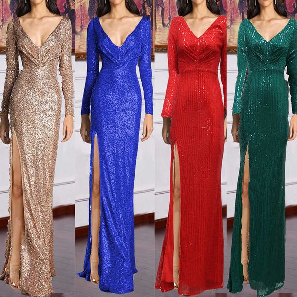 party dresses bridesmaid spring 2022 new split long sleeve v-neck slim wedding multicolor sequins evening 220104, White;black
party dresses bridesmaid spring 2022 new split long sleeve v-neck slim wedding multicolor sequins evening 220104, White;black