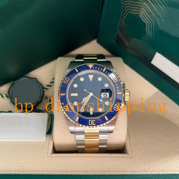 high-quality mens watches 40mm ceramic bezel automatic mechnical watch two tone 904l steel asia movement blue dial luminous crystal ref.1266, Slivery;brown
high-quality mens watches 40mm ceramic bezel automatic mechnical watch two tone 904l steel asia movement blue dial luminous crystal ref.1266, Slivery;brown