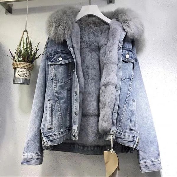 qnpqyx winter warm basic women coat big fur collar denim jacket female cold motorcycle jackets outerwear fleece thick overcoat, Black;brown
qnpqyx winter warm basic women coat big fur collar denim jacket female cold motorcycle jackets outerwear fleece thick overcoat, Black;brown