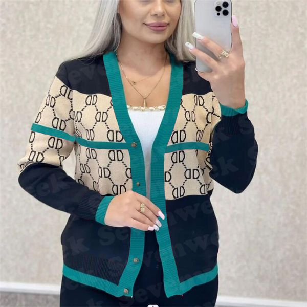 fashion knitted cardigan sweaters coat for women v neck design knit shirt classic letter womens sweatshirts, White;black
fashion knitted cardigan sweaters coat for women v neck design knit shirt classic letter womens sweatshirts, White;black