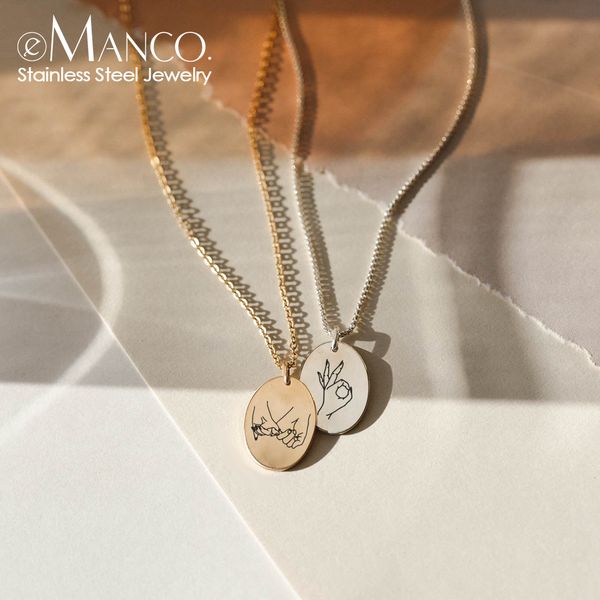 chokers engraved heart hand gesture necklace friends lovers ring 316l stainless steel women birthday jewelry 230103, Golden;silver
chokers engraved heart hand gesture necklace friends lovers ring 316l stainless steel women birthday jewelry 230103, Golden;silver