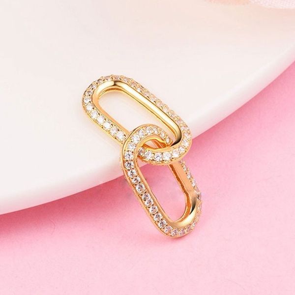 shine gold plated silver me styling pave double link charm bead only fits european pandora me type jewelry bracelets necklaces, Black
shine gold plated silver me styling pave double link charm bead only fits european pandora me type jewelry bracelets necklaces, Black