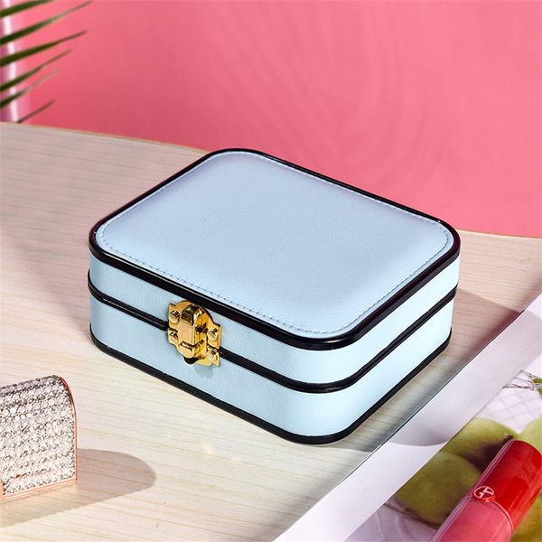 travel pu leather jewelry organizer box packaging gift box for wedding birthday, Black;white
travel pu leather jewelry organizer box packaging gift box for wedding birthday, Black;white