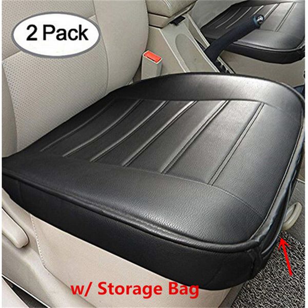 2x universal black pu leather car seat cover driver front cushion w/ storage bag 
2x universal black pu leather car seat cover driver front cushion w/ storage bag