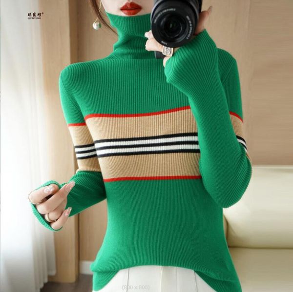 women's sweaters 2022 winter new fashion slim slim pullover long sleeve dress casual luxury brand thickened stripe sweater women, White;black
women's sweaters 2022 winter new fashion slim slim pullover long sleeve dress casual luxury brand thickened stripe sweater women, White;black