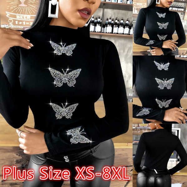 women's t-shirt new 2022 womens butterfly diamonds long sleeve t-shirt femme butterfly pattern dded fashion loose slim shirt xs-8xl t2, White
women's t-shirt new 2022 womens butterfly diamonds long sleeve t-shirt femme butterfly pattern dded fashion loose slim shirt xs-8xl t2, White
