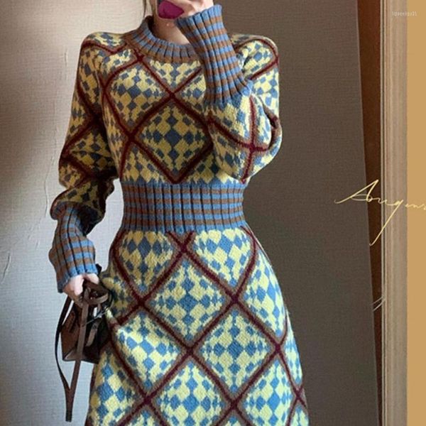 Casual Dresses Knitted Ladies Sexy Mini Short Bodycon Vintage Sweater Dress Woman Long Sleeve Korean Autumn Winter Fashion, Lattice dress
Casual Dresses Knitted Ladies Sexy Mini Short Bodycon Vintage Sweater Dress Woman Long Sleeve Korean Autumn Winter Fashion, Lattice dress