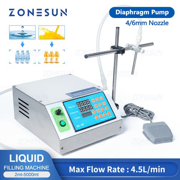 Image of ZONESUN Diaphragm Pump Filling Machine Small Bottle Filler Semi-automatic ink Juice Water Beverage Oil Perfume Vial Liquid Filler