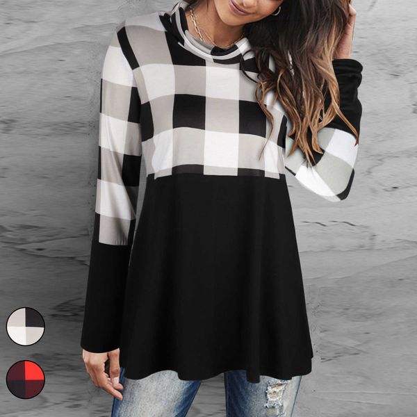 women's t-shirt 2022 autumn winter new elegant women's casual loose round neck long-sleeved t-shirt plaid printed fashion abstract, White
women's t-shirt 2022 autumn winter new elegant women's casual loose round neck long-sleeved t-shirt plaid printed fashion abstract, White