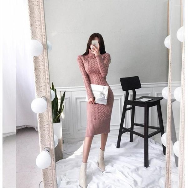 edc8 casual dresses women's sweater dress elegant autumn winter slim bodycon turtleneck solid color thick warm knit pullover vestido, Black;gray
edc8 casual dresses women's sweater dress elegant autumn winter slim bodycon turtleneck solid color thick warm knit pullover vestido, Black;gray