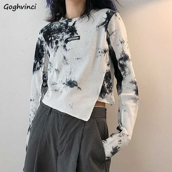 women's t-shirt harajuku tie-dye long sleeve t-shirts women slim asymmetrical designs high street vintage crop cozy korean style hipst, White
women's t-shirt harajuku tie-dye long sleeve t-shirts women slim asymmetrical designs high street vintage crop cozy korean style hipst, White