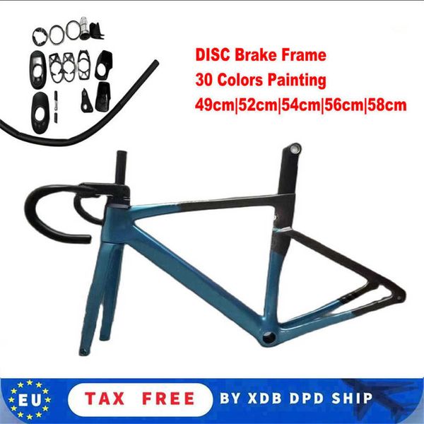Image of Custom Painting Disc Brake SL7 Road frame Full Carbon Road Bike Frame Racing Frameset Handlebar 30 Colors