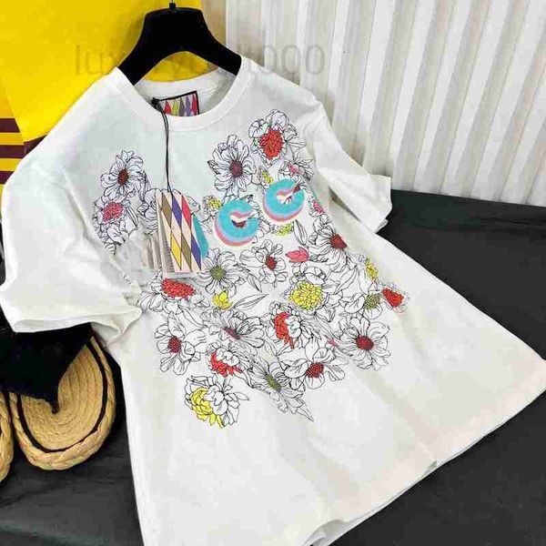 women's t-shirt designer summer gu floral print short sleeve half t-shirt end dress dm2n, White
women's t-shirt designer summer gu floral print short sleeve half t-shirt end dress dm2n, White
